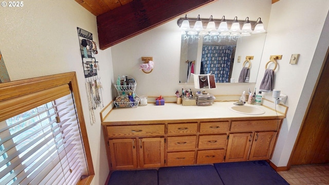 bathroom featuring vanity and tile patterned flooring