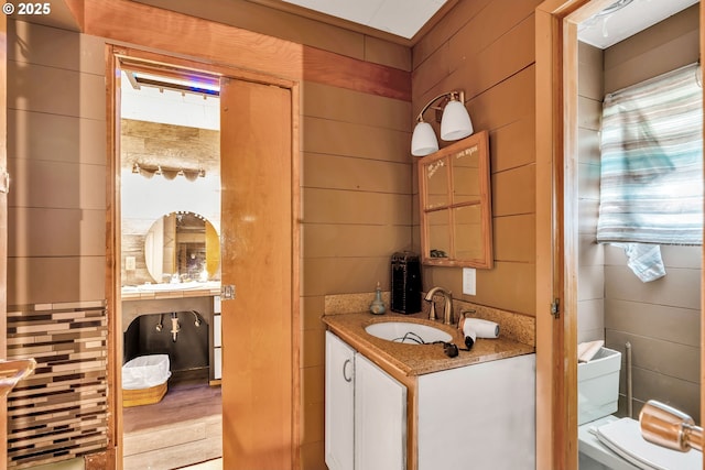 bathroom with toilet and vanity