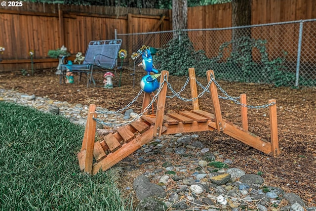 view of yard with fence