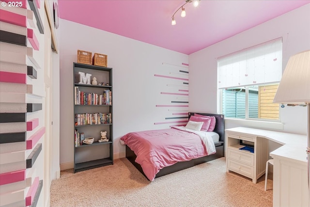 14215 SW Burlwood Ln, Beaverton, OR 97005 - bedroom with light colored carpet and track lighting