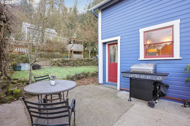 view of patio with grilling area