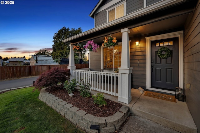 10417 NE 86th Ave, Vancouver, WA 98662 - exterior entry at dusk with a porch