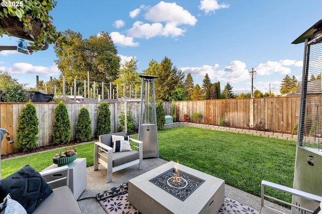 10417 NE 86th Ave, Vancouver, WA 98662 - fenced backyard featuring an outdoor living space with a fire pit and a patio area