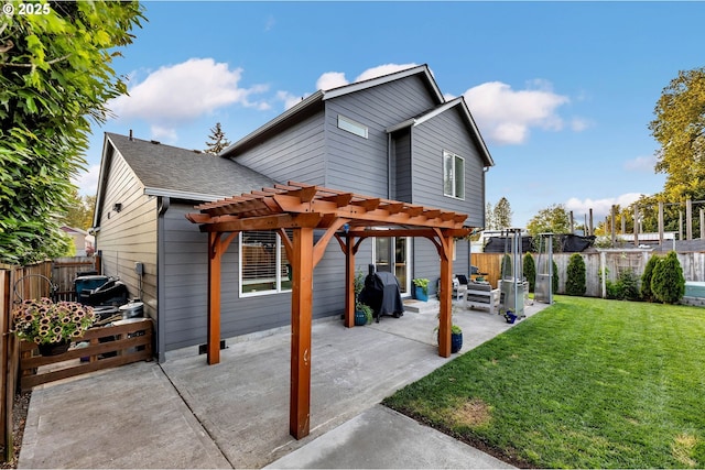 10417 NE 86th Ave, Vancouver, WA 98662 - rear view of property featuring a pergola, a patio area, and a fenced backyard