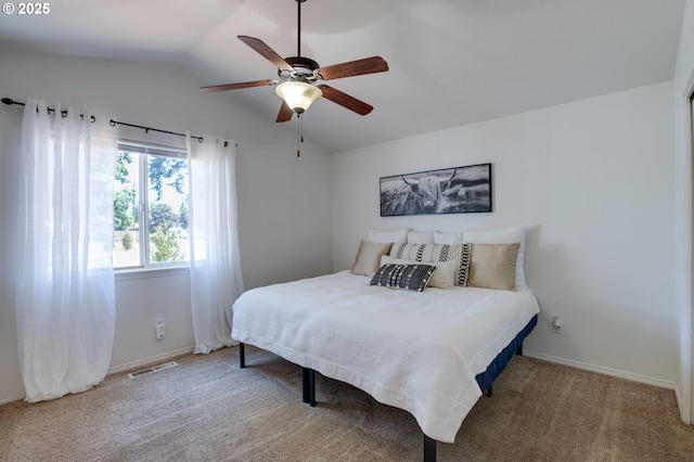 1185 Shady Ln, Keizer, OR 97303 - carpeted bedroom featuring lofted ceiling and ceiling fan