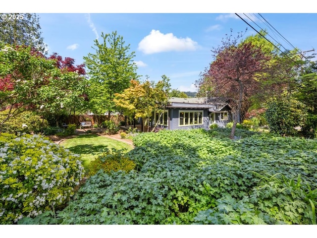 view of yard featuring fence