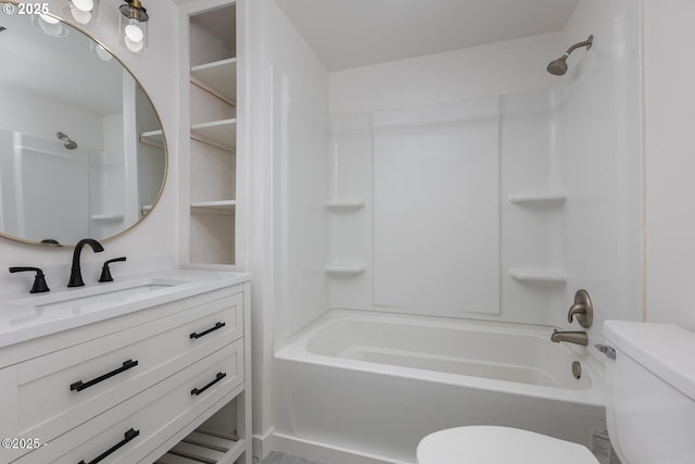 3929 NW Jetty Ave Unit 5, Lincoln City, OR 97367 - bathroom with toilet, vanity, and washtub / shower combination