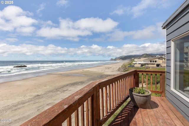 3929 NW Jetty Ave Unit 5, Lincoln City, OR 97367 - deck with view of water and beach