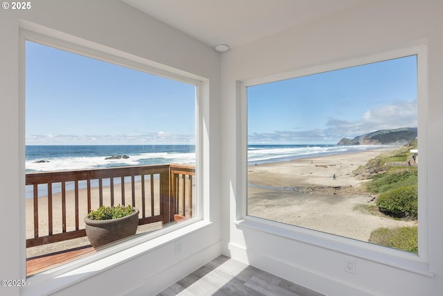 3929 NW Jetty Ave Unit 5, Lincoln City, OR 97367 - unfurnished sunroom with view of water and beach