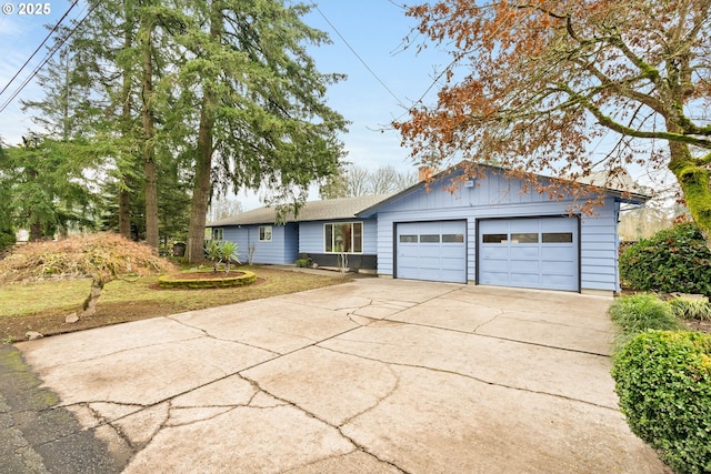 ranch-style home with a garage