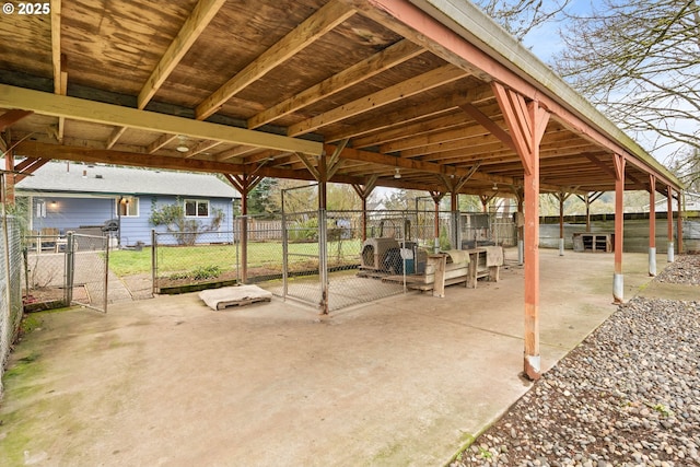 view of patio / terrace featuring an outdoor structure