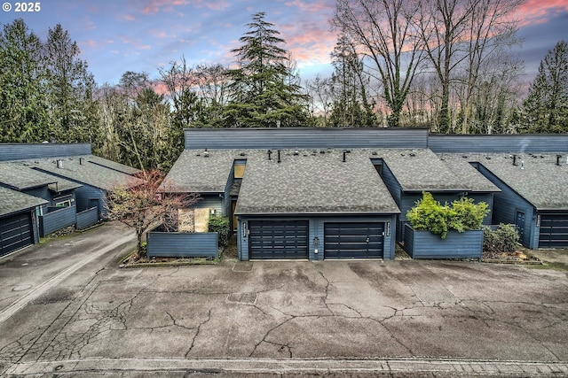 view of front of house with a garage