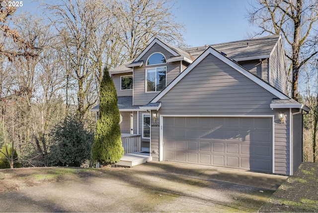 view of front of home with a garage