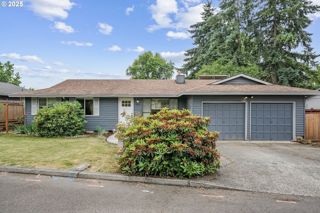 304 Frances St, Molalla, OR 97038 - ranch-style house featuring an attached garage, concrete driveway, and a shingled roof