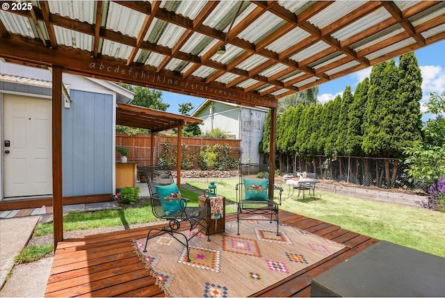 3615 NE 72nd Ave, Portland, OR 97213 - deck with a fenced backyard and a storage shed