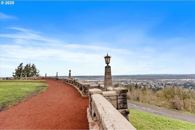 view of property's community with a water view