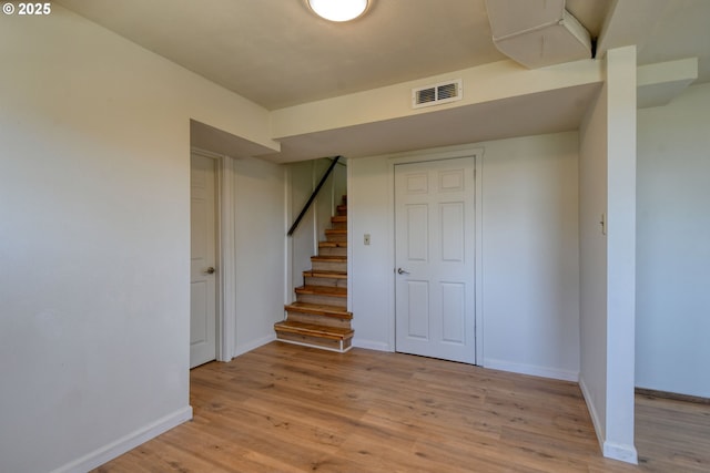 501 NW 6th St, Pendleton, OR 97801 - finished below grade area with light wood-style flooring and stairs