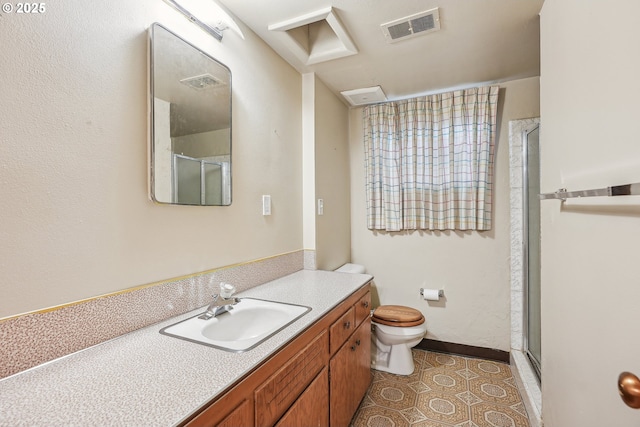 5955 NE 32nd Ave, Portland, OR 97211 - full bath featuring vanity, toilet, visible vents, and a shower stall