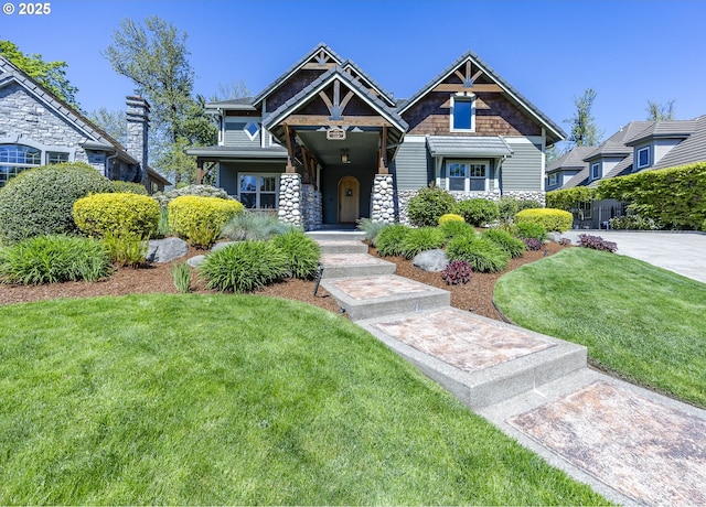 2892 Riverwalk Loop, Eugene, OR 97401 - craftsman house featuring stone siding and a front yard