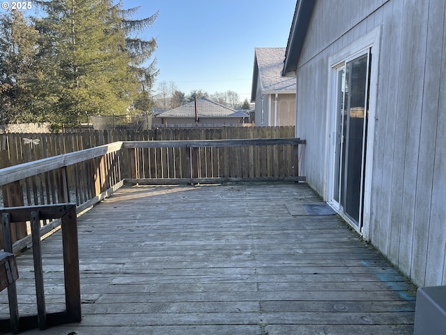 deck with a trampoline