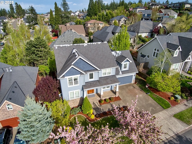 bird's eye view with a residential view