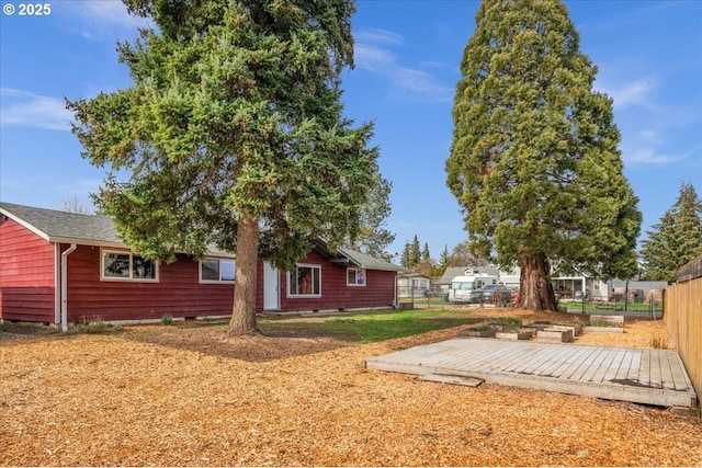 view of yard with fence