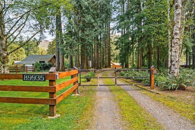 89935 Greenwood Dr, Leaburg, OR 97489 - view of street featuring a gate and driveway