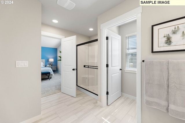 8510 NE 134th Ave Lot 87, Vancouver, WA 98685 - ensuite bathroom featuring baseboards, a shower stall, and recessed lighting