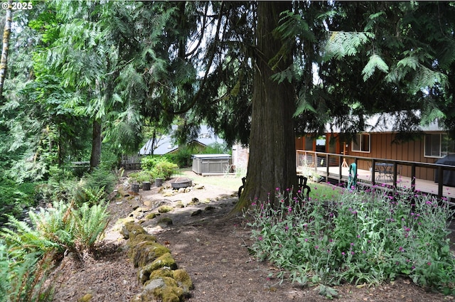 89016 Bridge St, Springfield, OR 97478 - view of yard with a hot tub and a deck