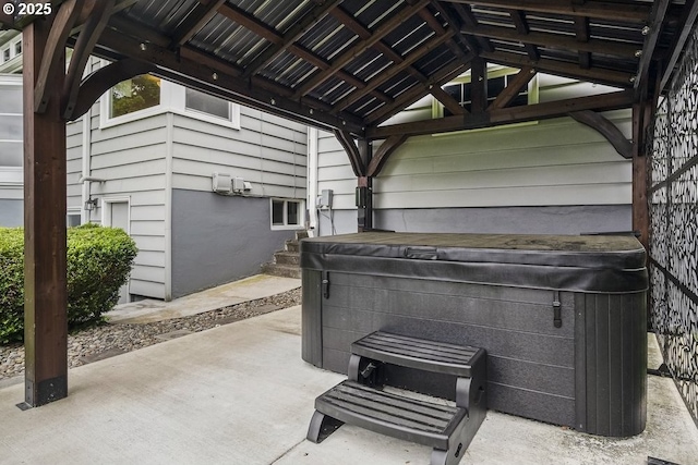 8100 SW 6th Ave, Portland, OR 97219 - view of patio with a hot tub and a gazebo