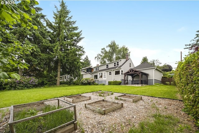 8100 SW 6th Ave, Portland, OR 97219 - view of green lawn featuring a gazebo and a garden