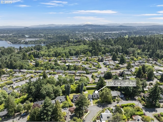 8100 SW 6th Ave, Portland, OR 97219 - view of property location with a water and mountain view, nearby suburban area, and a forest