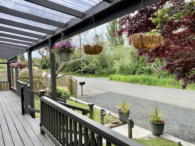 156 1st Ave, Coos Bay, OR 97420 - wooden terrace with a pergola and fence