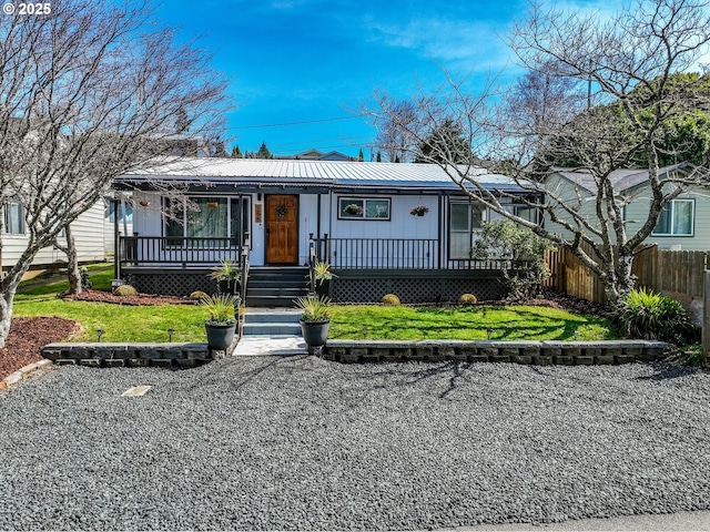 156 1st Ave, Coos Bay, OR 97420 - ranch-style home featuring a porch and metal roof