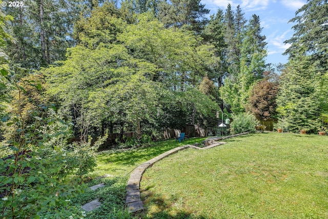 view of yard with fence