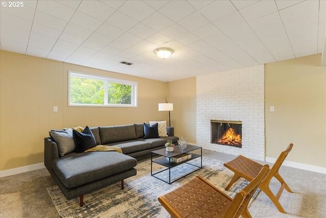 11995 SW 119th Ave, Portland, OR 97223 - living room with carpet floors and a brick fireplace