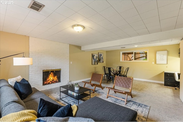 11995 SW 119th Ave, Portland, OR 97223 - living room featuring a brick fireplace and carpet