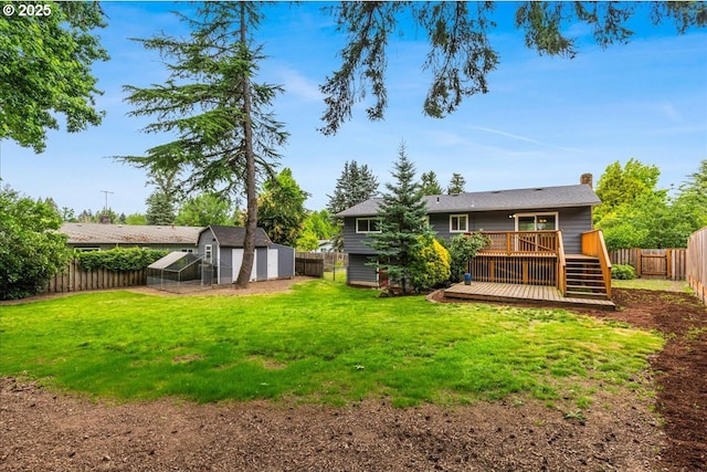 11995 SW 119th Ave, Portland, OR 97223 - fenced backyard featuring a deck and a shed