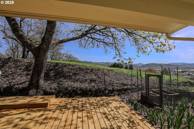 383 Little Valley Rd, Roseburg, OR 97471 - wooden deck featuring a mountain view
