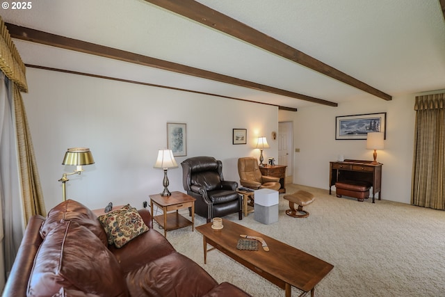 383 Little Valley Rd, Roseburg, OR 97471 - living room featuring beamed ceiling and carpet floors