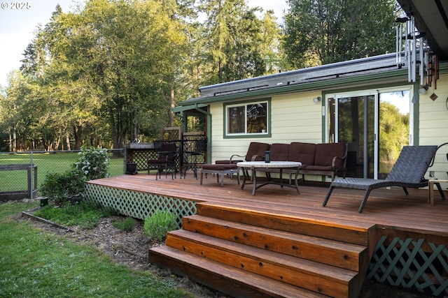 15928 N Umpqua Hwy, Roseburg, OR 97470 - deck featuring fence and outdoor lounge area