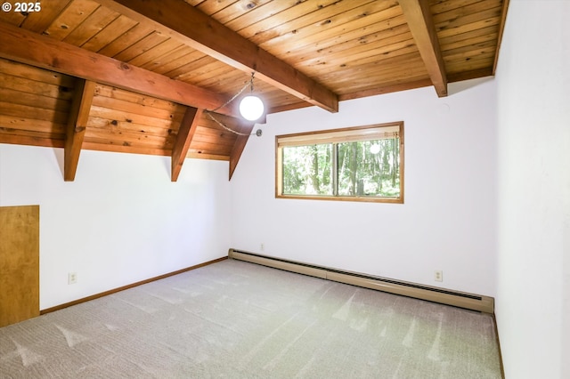 18020 SW Neugebauer Rd, Hillsboro, OR 97123 - spare room featuring a baseboard heating unit, wooden ceiling, carpet flooring, and baseboards