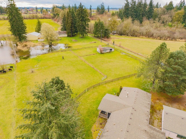 drone / aerial view featuring a rural view