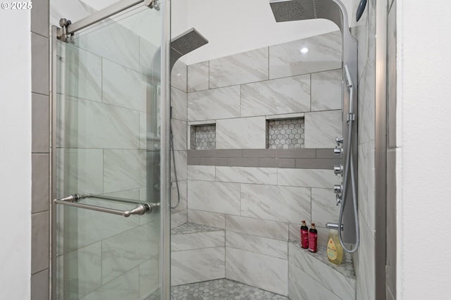 full bathroom with a stall shower