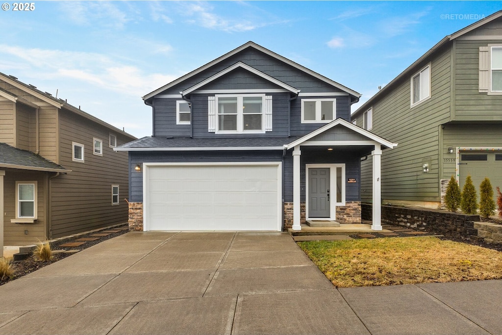 craftsman-style house featuring a garage