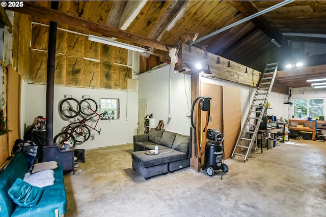 basement featuring a garage