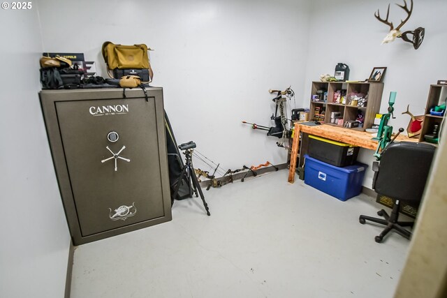 office with finished concrete floors