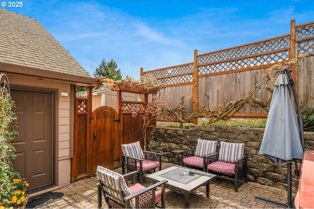5711 SE Vista Ct, Milwaukie, OR 97267 - view of patio / terrace with a gate and a fenced backyard