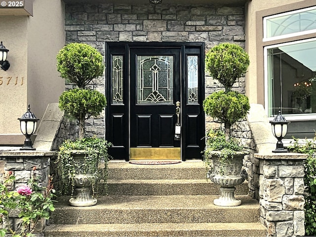 5711 SE Vista Ct, Milwaukie, OR 97267 - property entrance with stone siding