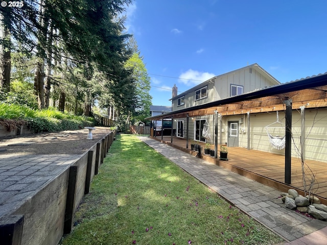 3851 Edgewood Dr, North Bend, OR 97459 - view of yard featuring a wooden deck
